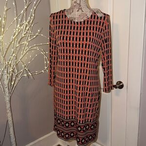 Michaels Orange and Black Geometric Dress